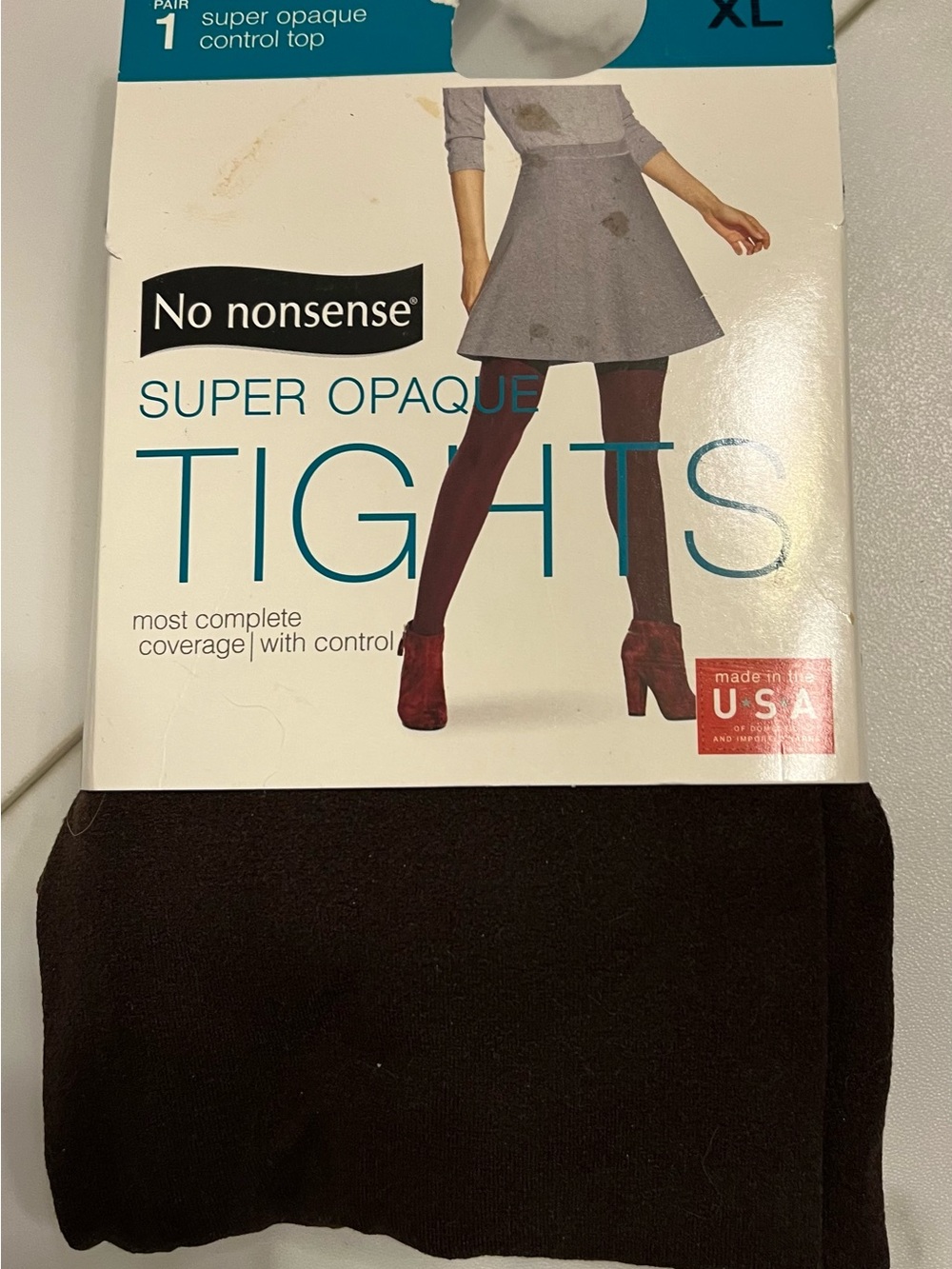 No Nonsense Super Opaque Tights in Dark Brown - size xl